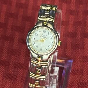 LAURA GAYLE QUARTZ Two TONE ANALOG CRYSTAL WRIST WATCH New Battery